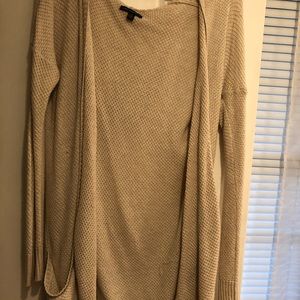Cream colored American Eagle cardigan with hood and pockets